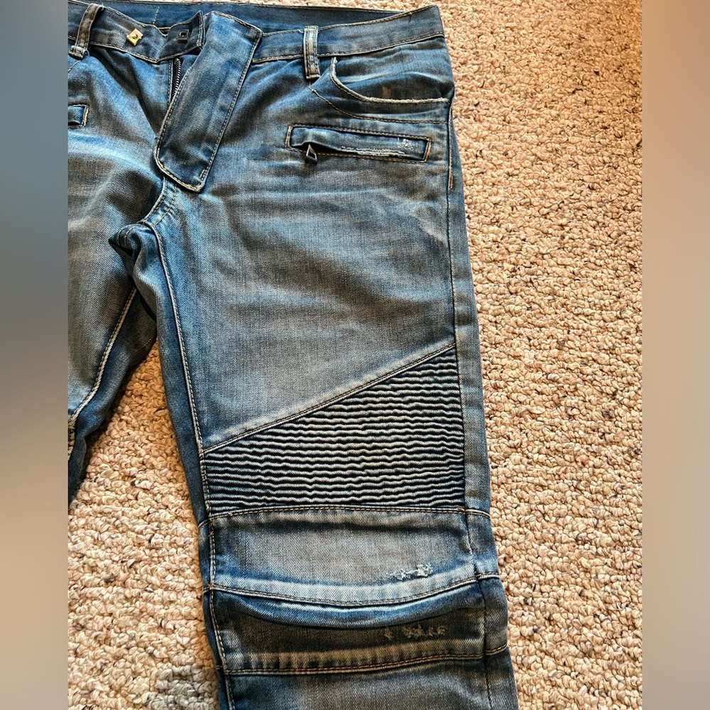 Mens Balmain Biker Jeans 32/32 - Picture 2 of 11